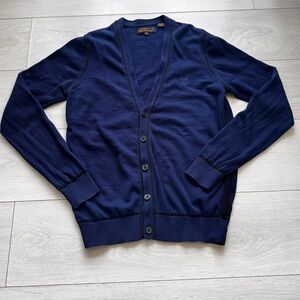 Ben Sherman Cotton and Merino Wool Blue Cardigan size Small